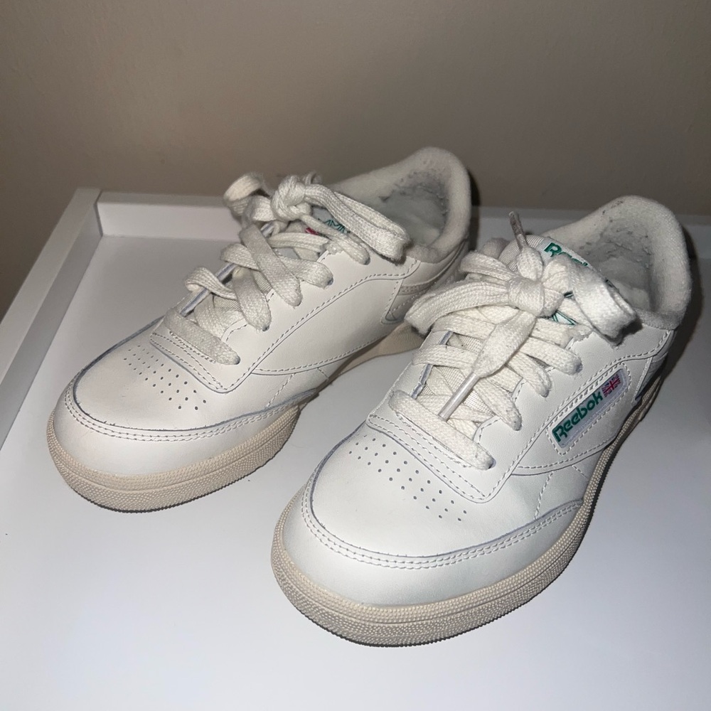 Reebok Kids Classic White & Green Sneakers Size 1